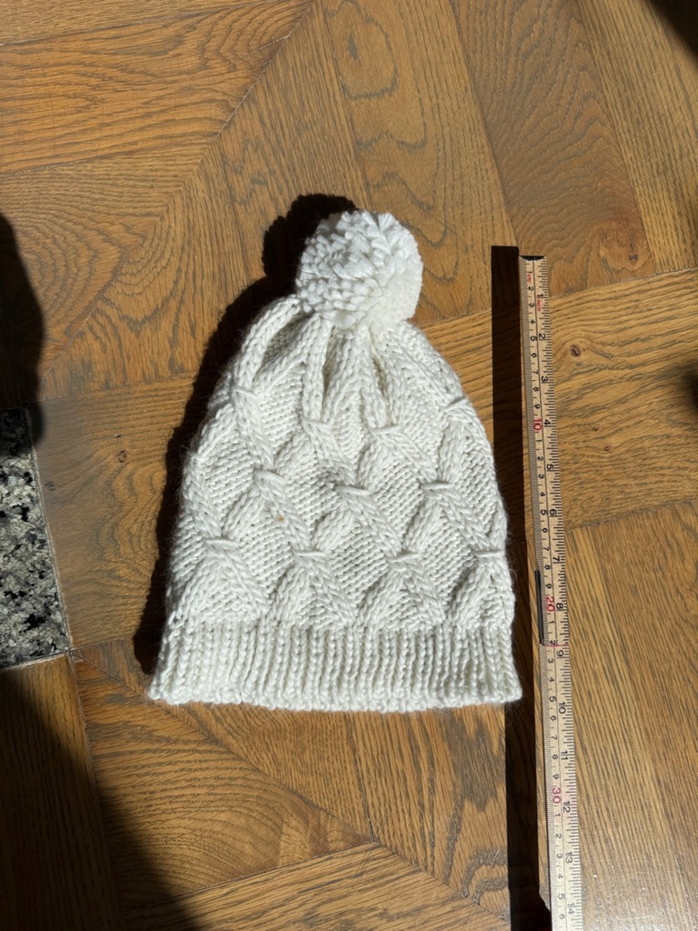Cozy Cable Knit Pom-Pom Beanie - Cream